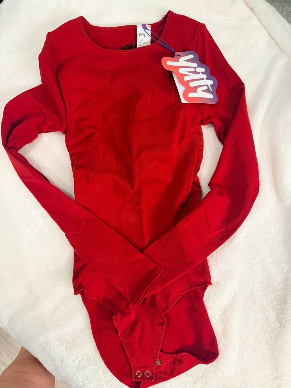 NWT Yitty Nearly Naked Shapewear Long Sleeve Bodysuit – Holly Berry (Size XS/S)